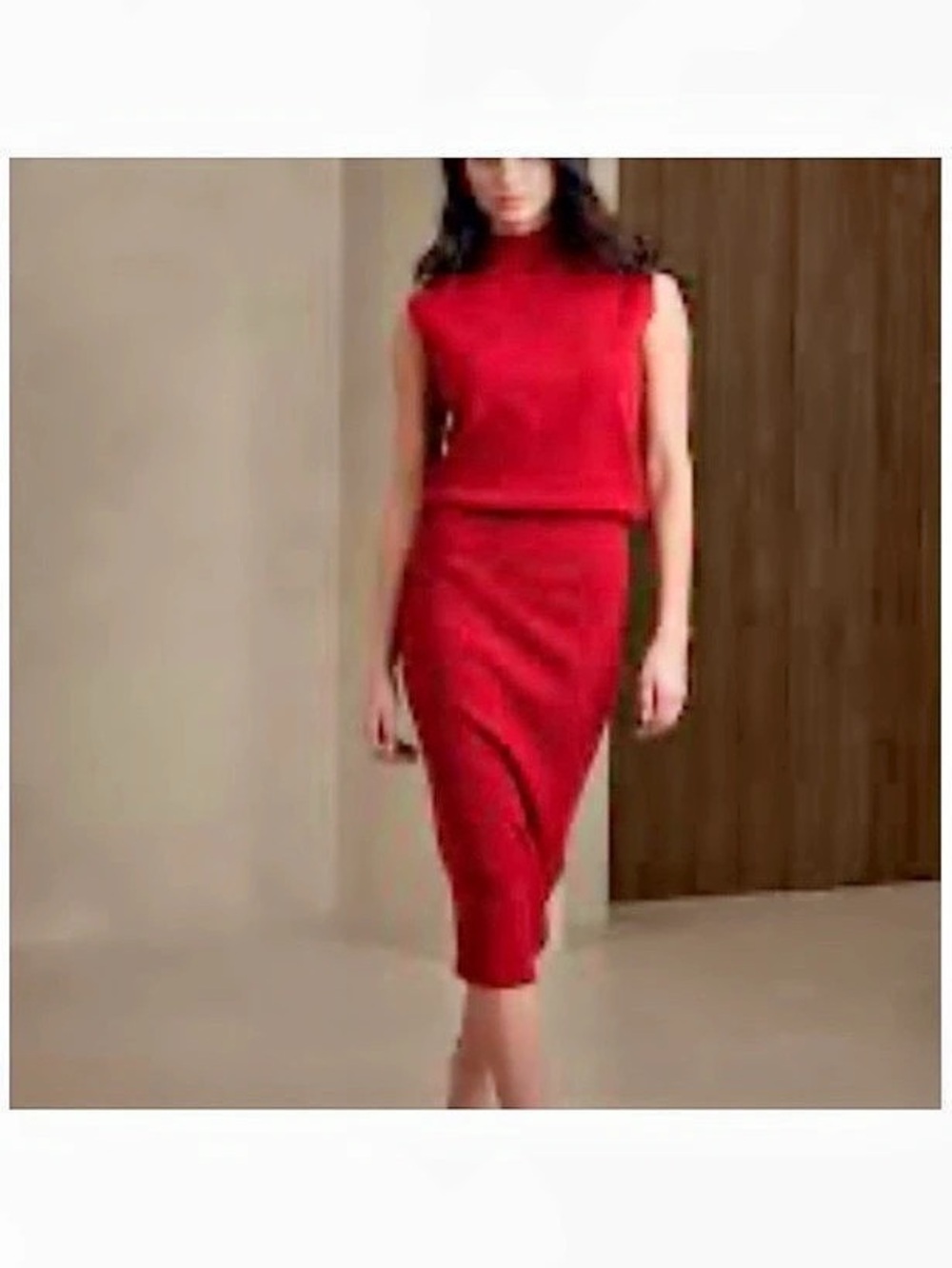 Banana Republic Red Sleeveless Midi Dress Size Medium Like New